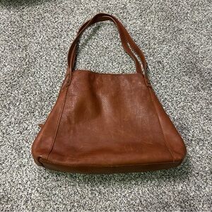 AMERICAN LEATHER CO Liberty Shopper Hobo Purse Brown 100% Genuine Leather